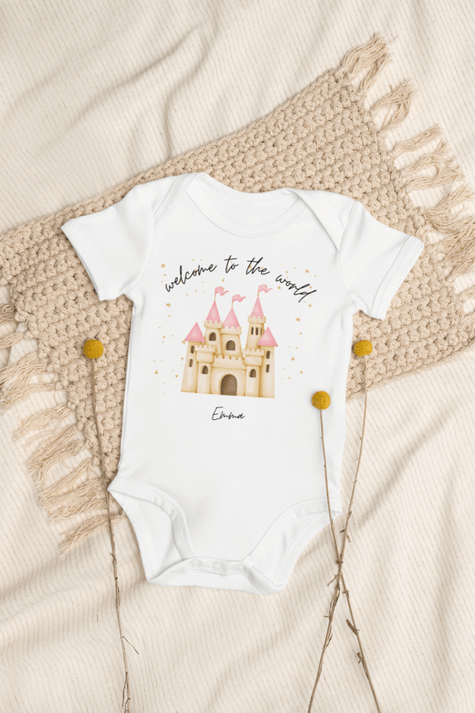 Welcome to the World Princess Castle (Personalised Name Bodysuit) - Bodysuits