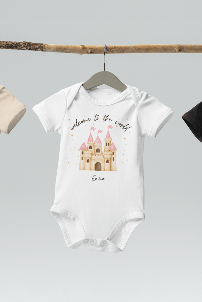 Welcome to the World Princess Castle (Personalised Name Bodysuit) - Bodysuits