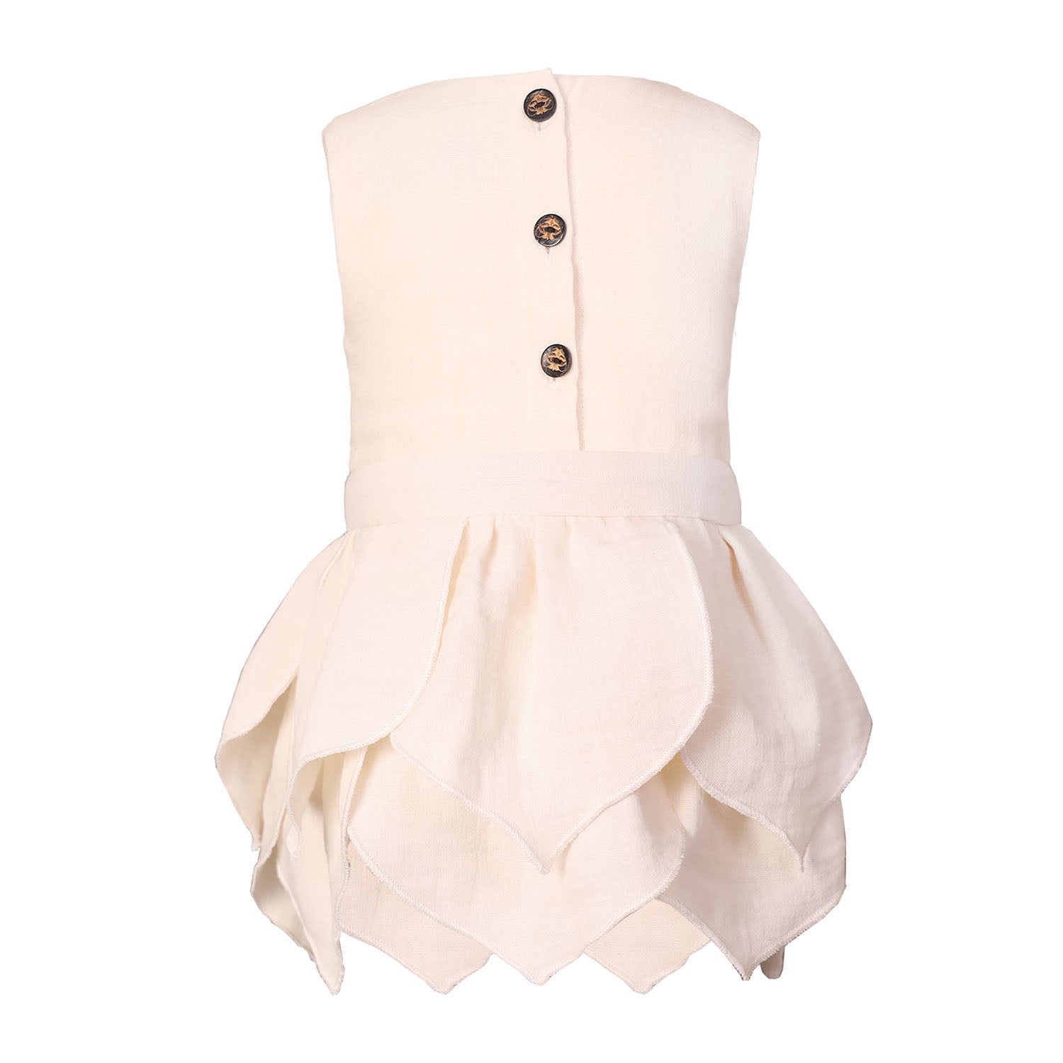 White Baby Dress with Flower Petals - Dress