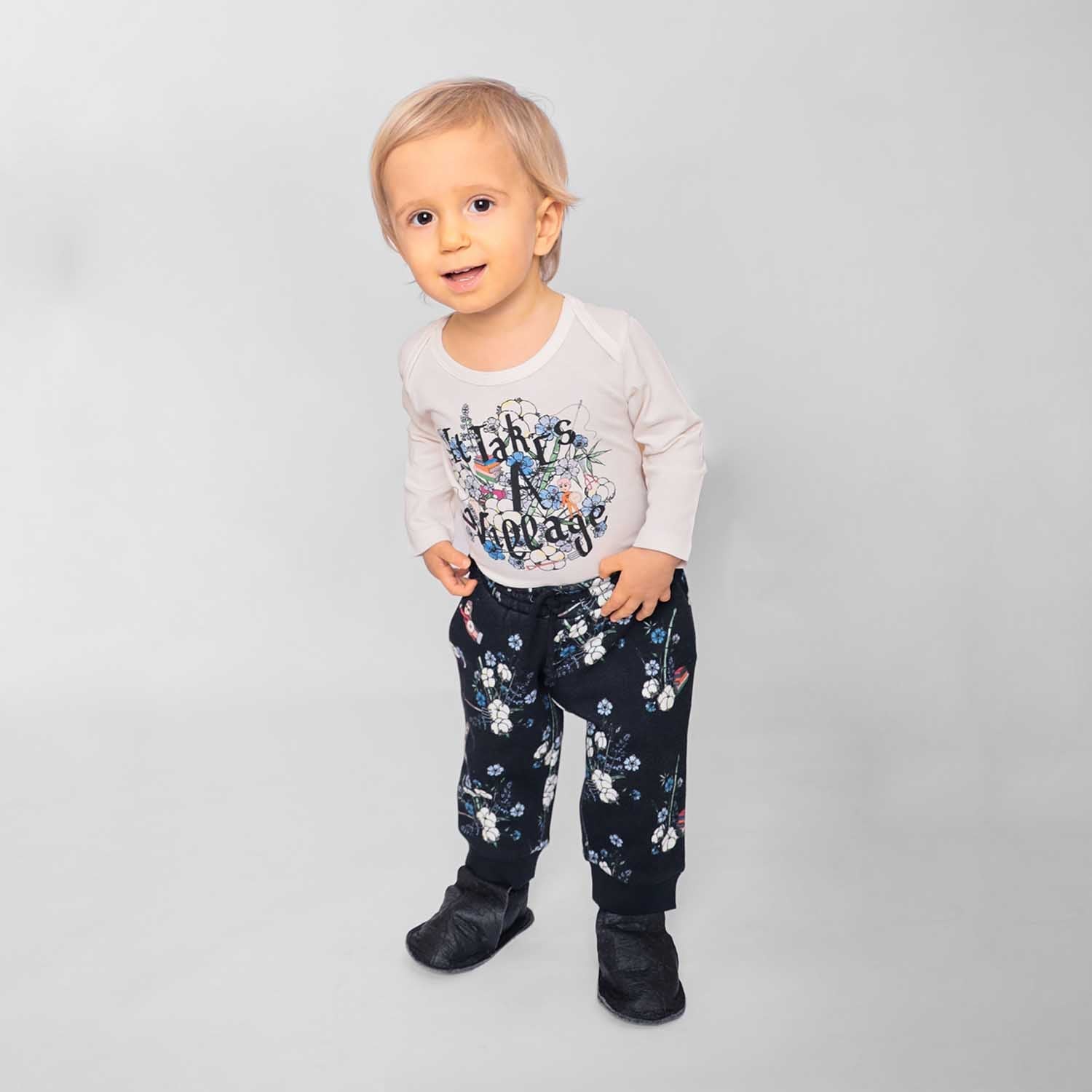 White Baby Onesie with Print - Onesie