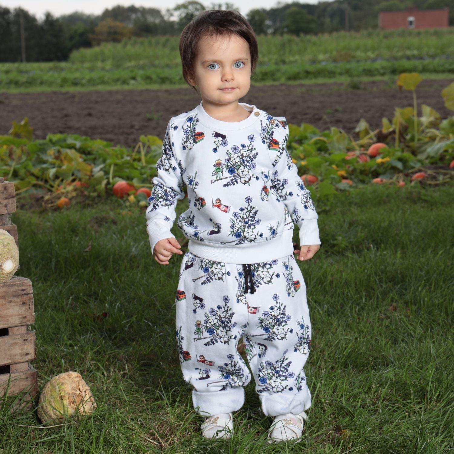 White Floral Baby Sweatshirt - Sweatshirt