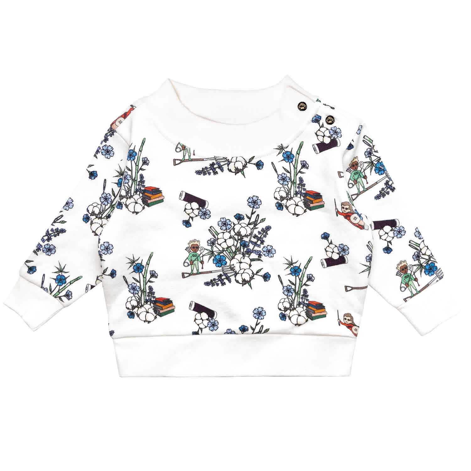 White Floral Baby Sweatshirt - 68 / 6 mths - Sweatshirt