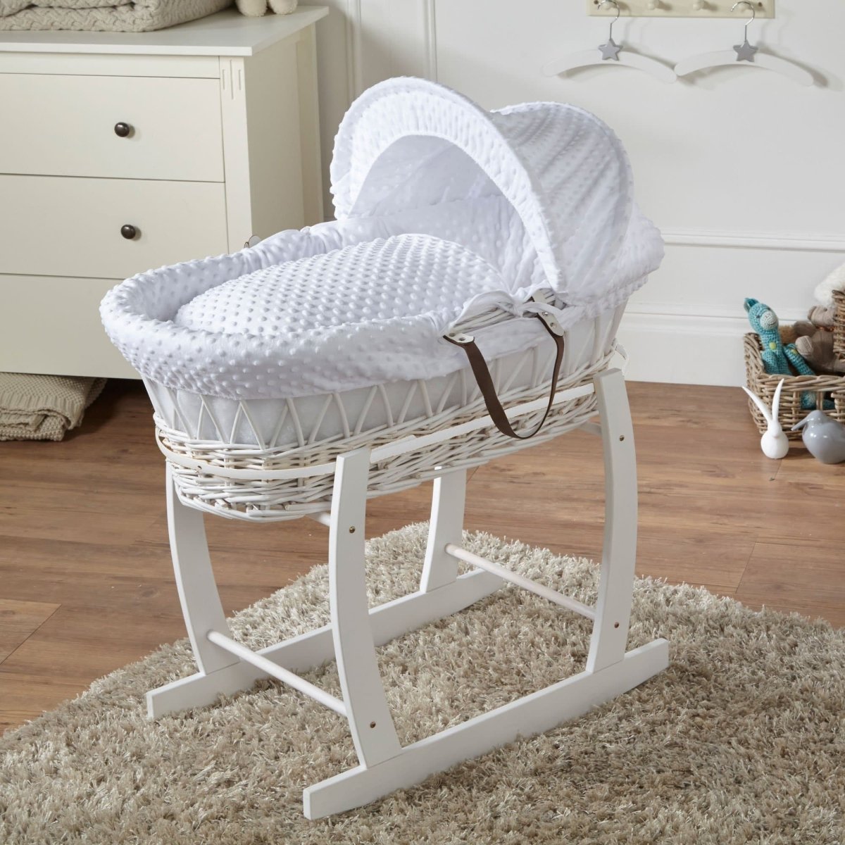 Wicker Baby Moses Basket With Stand-9