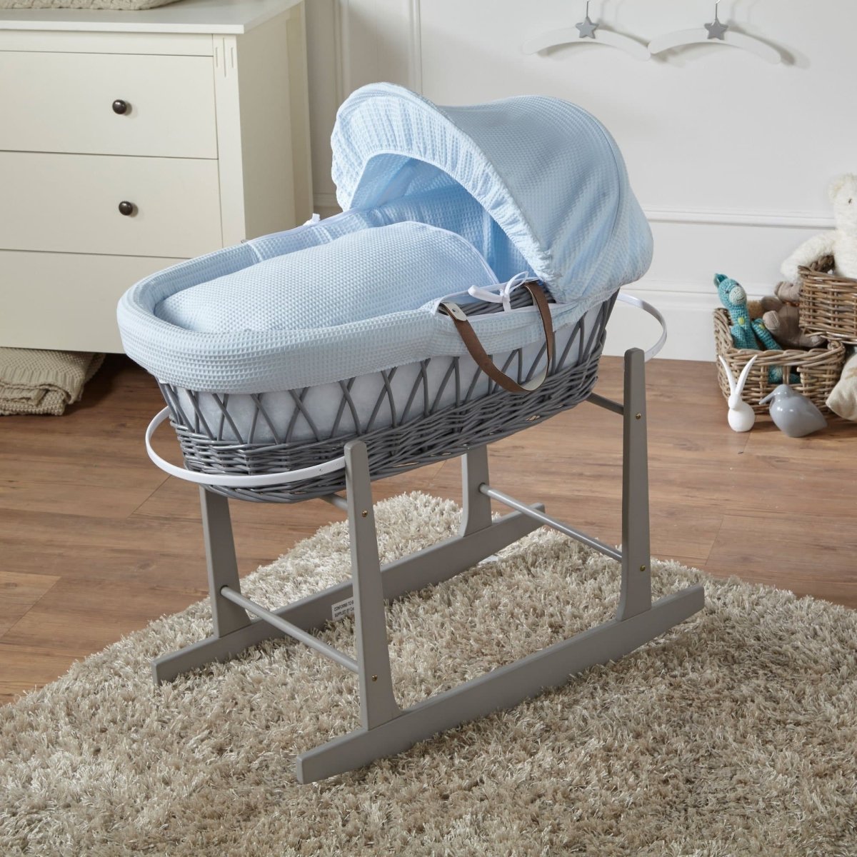 Wicker Baby Moses Basket With Stand-15