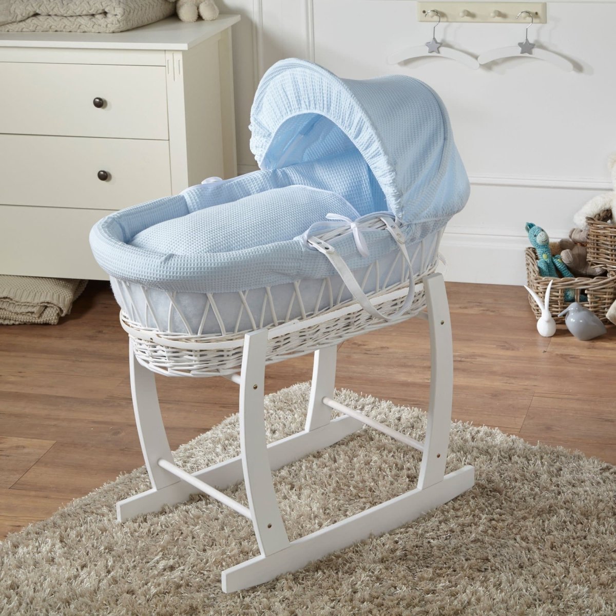 Wicker Baby Moses Basket With Stand-4