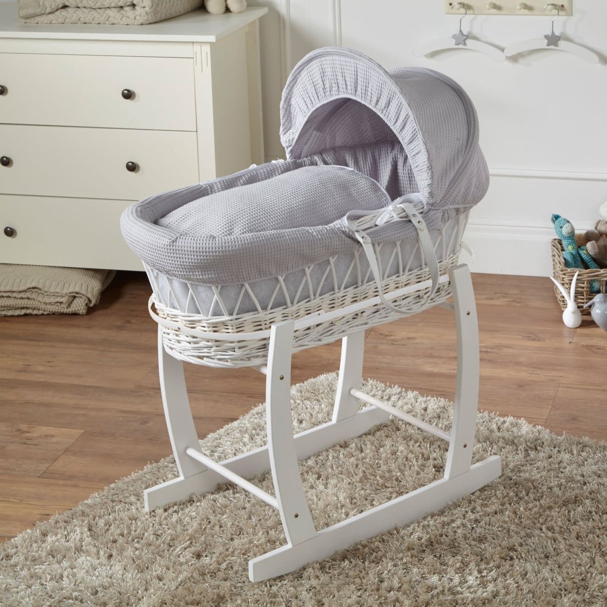 Wicker Baby Moses Basket With Stand-8