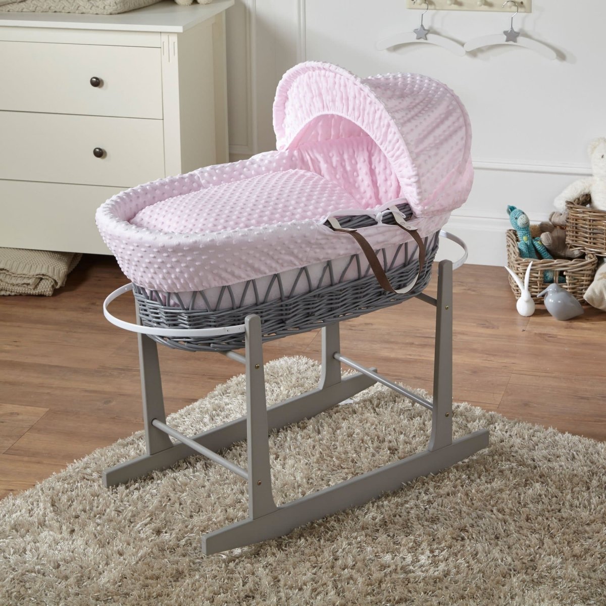 Wicker Baby Moses Basket With Stand-21