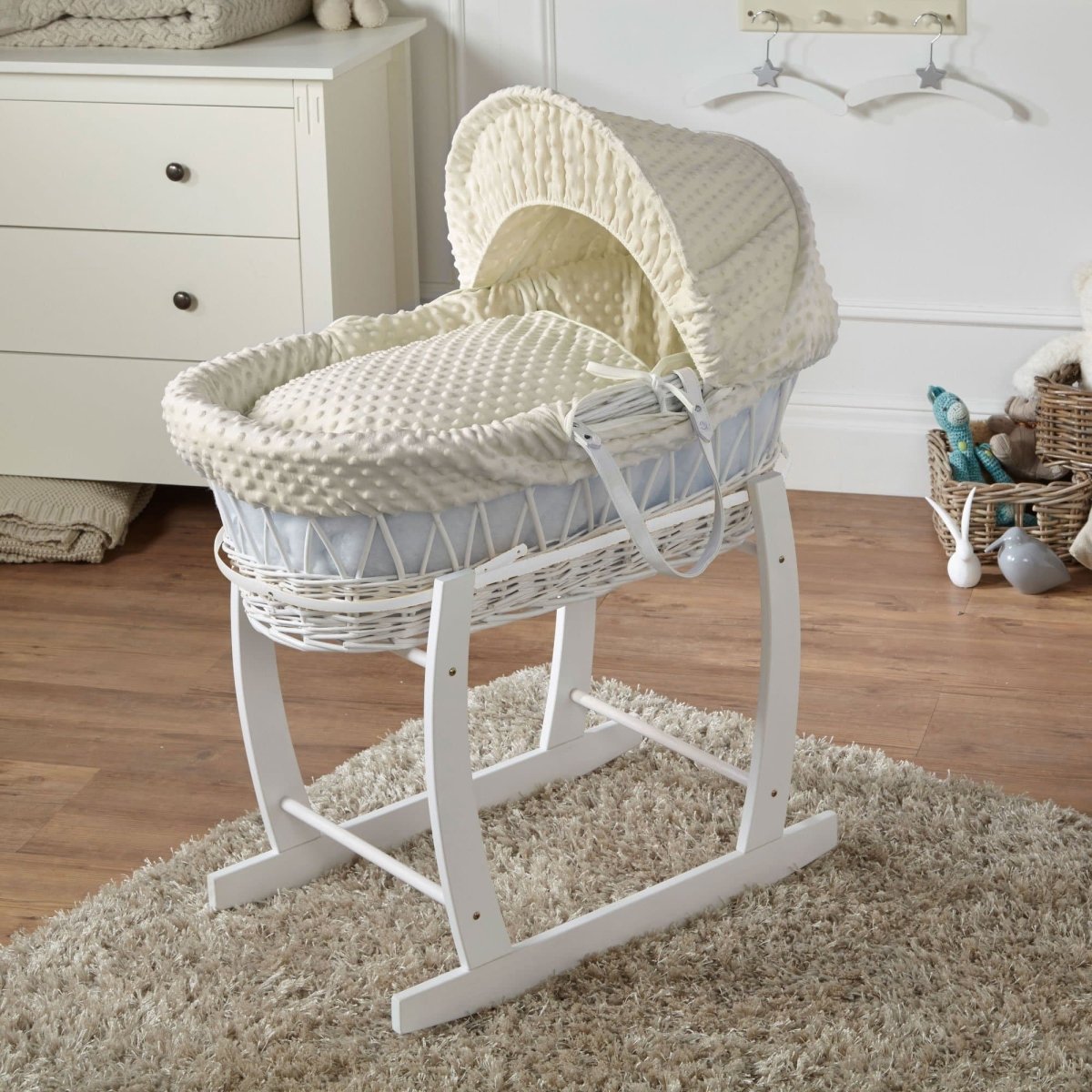 Wicker Baby Moses Basket With Stand-12