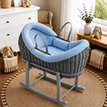 Wicker Deluxe Pod Baby Moses Basket With Stand-14