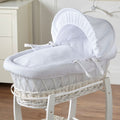 Wicker Moses Basket-No stand included. - White / Waffle / White - Wicker Moses Basket