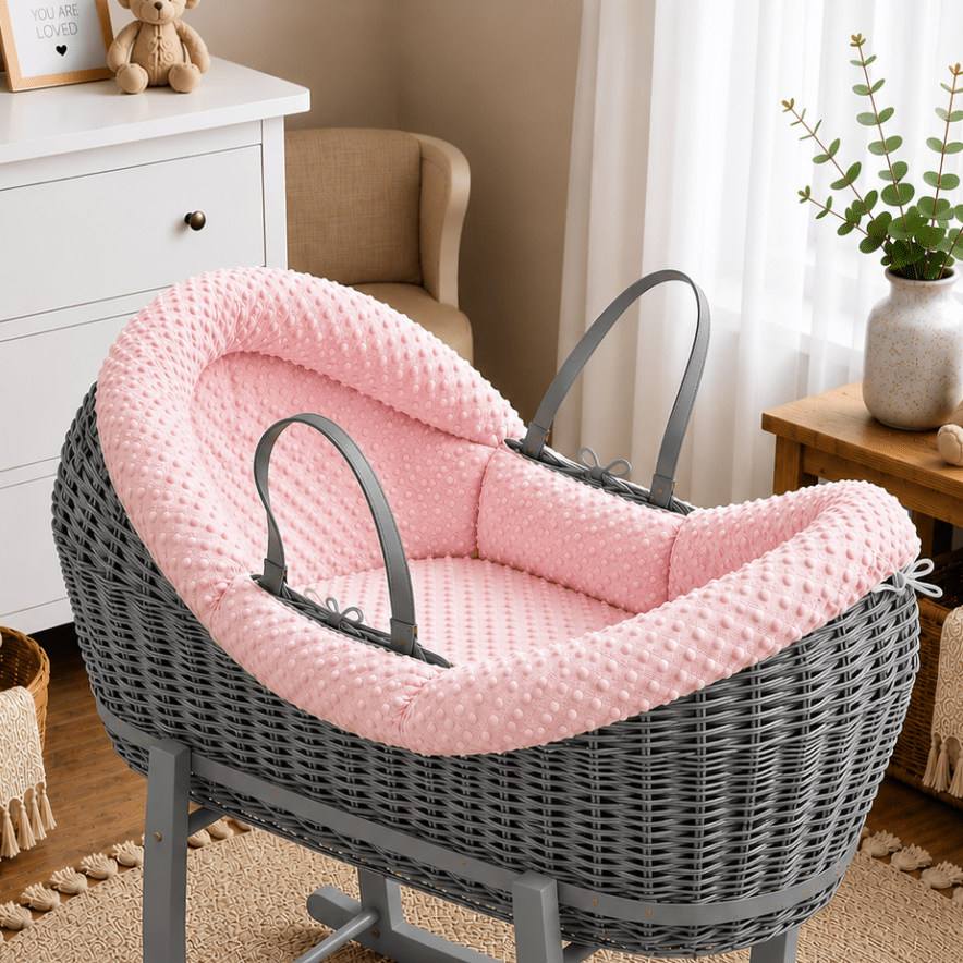 Wicker Pod Baby Deluxe Moses Basket-No stand included - Pod Moses Basket