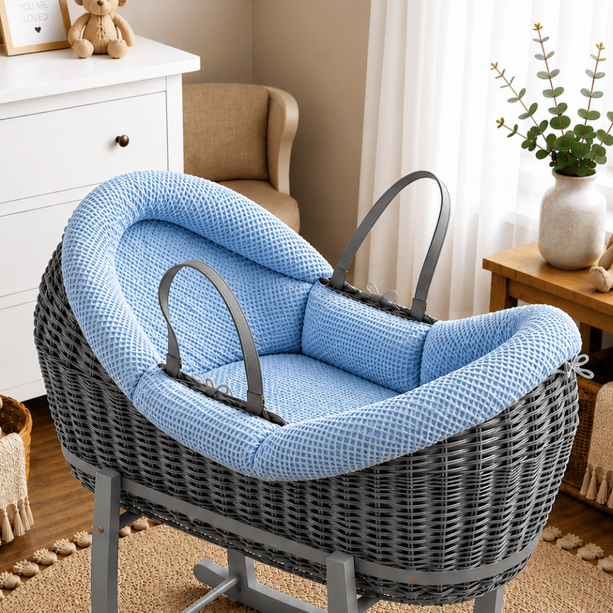 Wicker Pod Baby Deluxe Moses Basket-No stand included-15