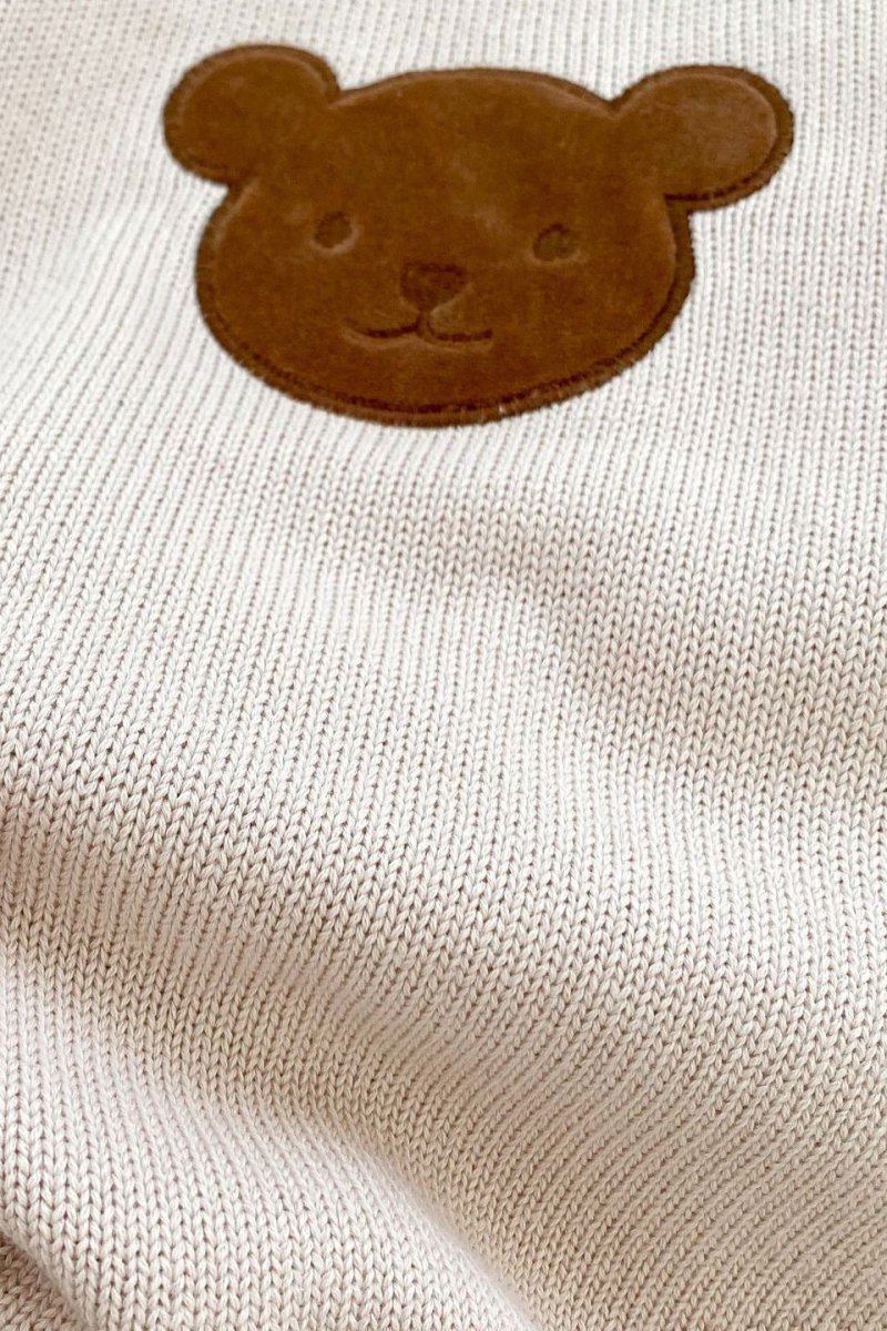 Winter Bear Knitted Bodysuit Red or Beige - Bodysuits