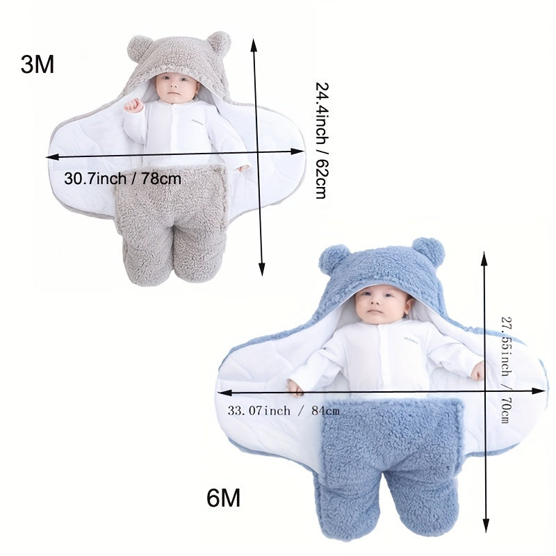 Winter Bear Print Baby Sleeping Bag with Pillow - Baby Sleeping Bags