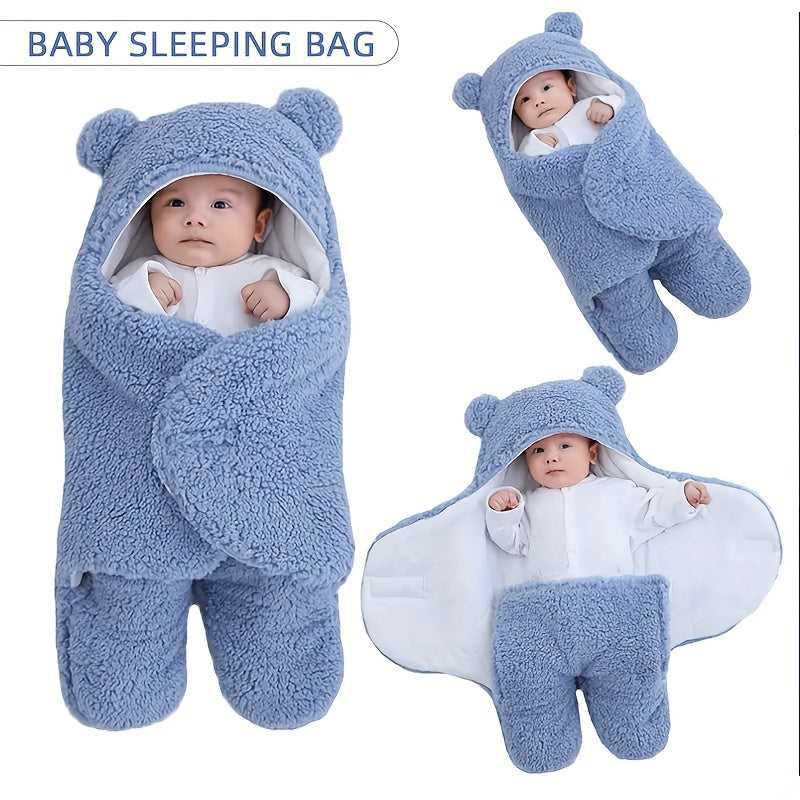 Winter Bear Print Baby Sleeping Bag with Pillow - Baby Sleeping Bags