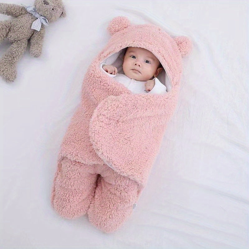 Winter Bear Print Baby Sleeping Bag with Pillow - Baby Sleeping Bags