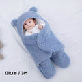 Winter Bear Print Baby Sleeping Bag with Pillow - Blue / 3M - Baby Sleeping Bags