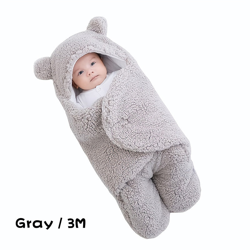 Winter Bear Print Baby Sleeping Bag with Pillow - Gray / 3M - Baby Sleeping Bags