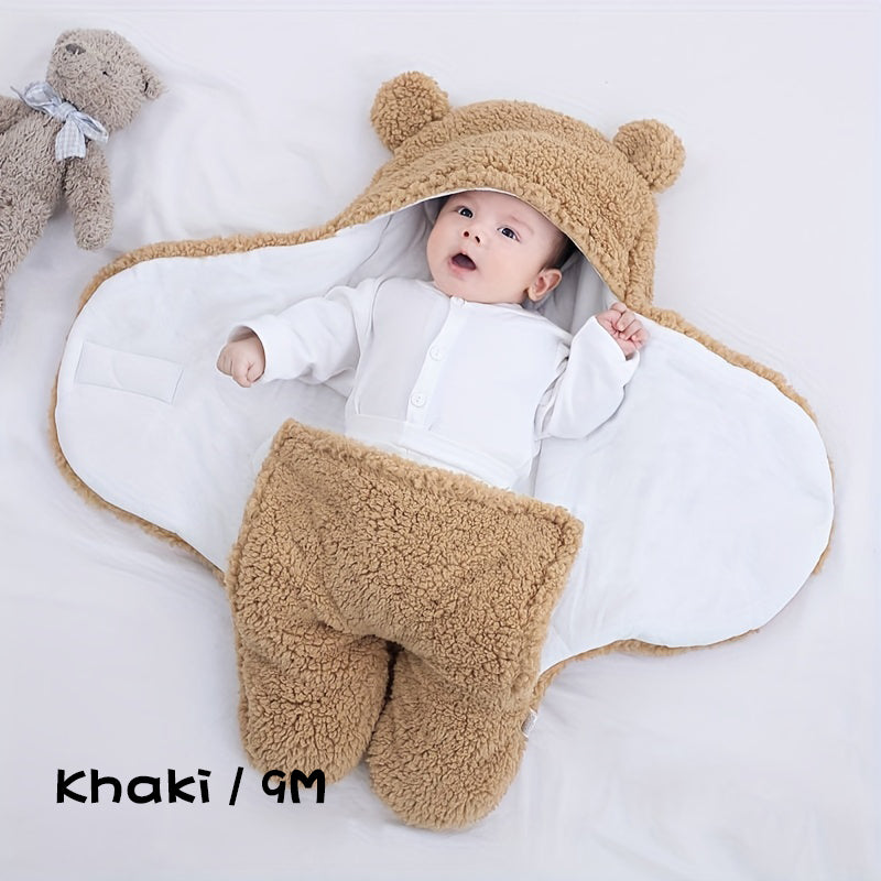 Winter Bear Print Baby Sleeping Bag with Pillow - Khaki / 9M - Baby Sleeping Bags