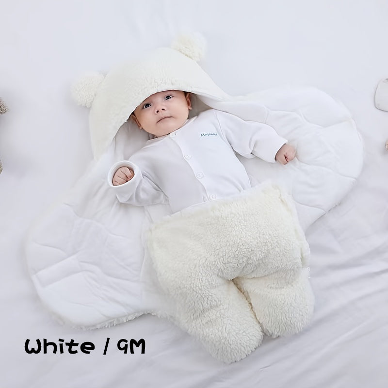 Winter Bear Print Baby Sleeping Bag with Pillow - White / 9M - Baby Sleeping Bags