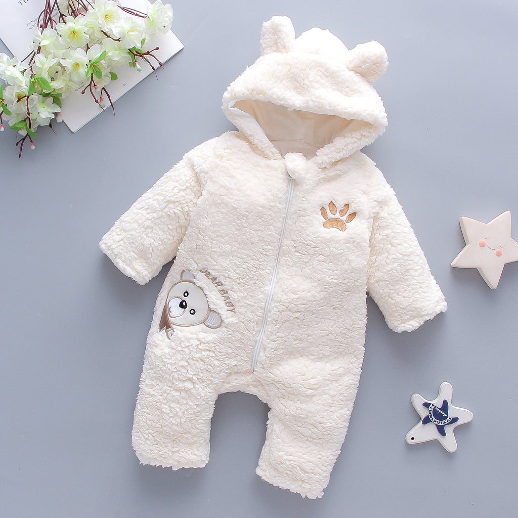 Winter Cotton Baby Romper for Boys & Girls - White / 66cm - Baby Clothing